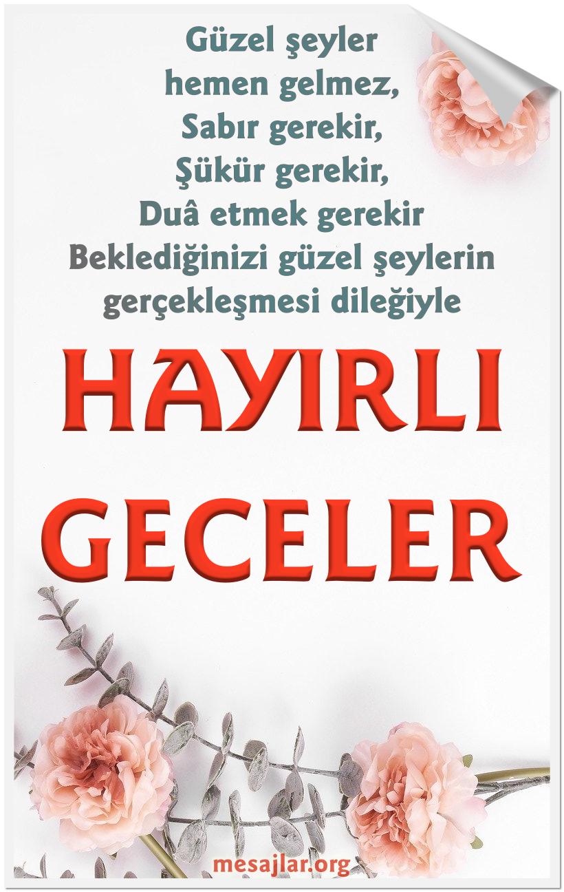 Resimli Hayırlı Geceler Mesajları Sözleri