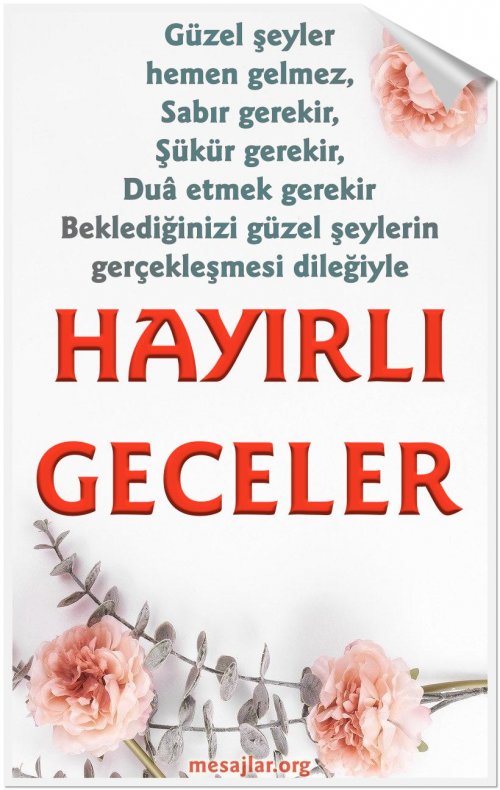 Resimli Hayırlı Geceler Mesajları Sözleri